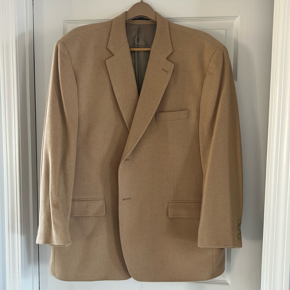 Like new. Men’s Ralph Lauren Cashmere Tan Jacket size 52R